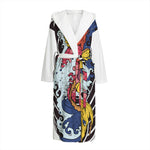 Japanese Koi Carp Tattoo Print Hooded Bathrobe