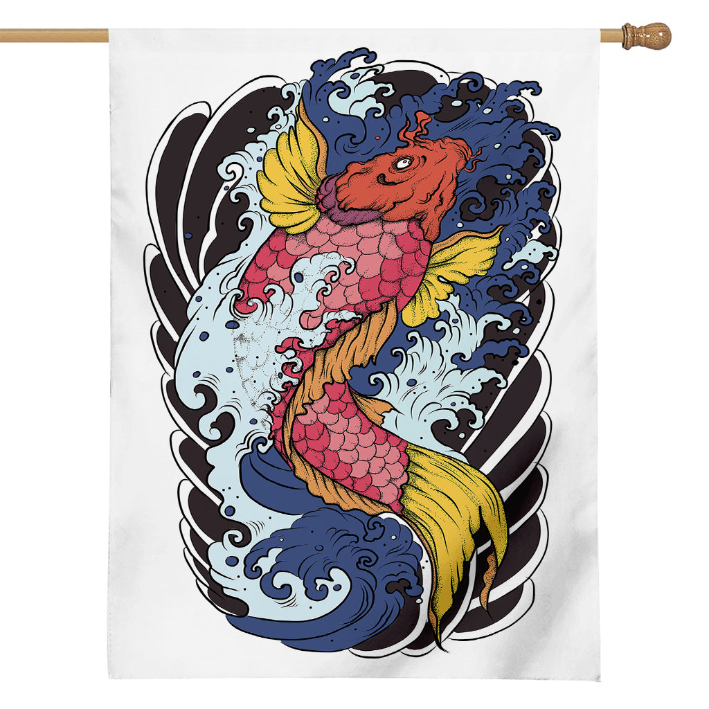 Japanese Koi Carp Tattoo Print House Flag