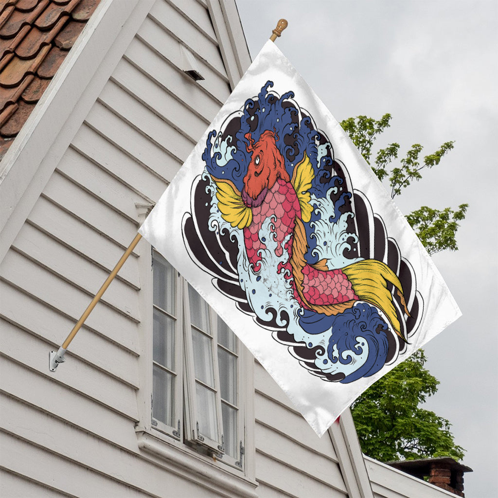 Japanese Koi Carp Tattoo Print House Flag