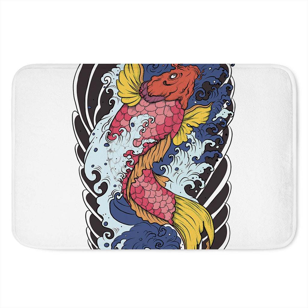 Japanese Koi Carp Tattoo Print Indoor Door Mat