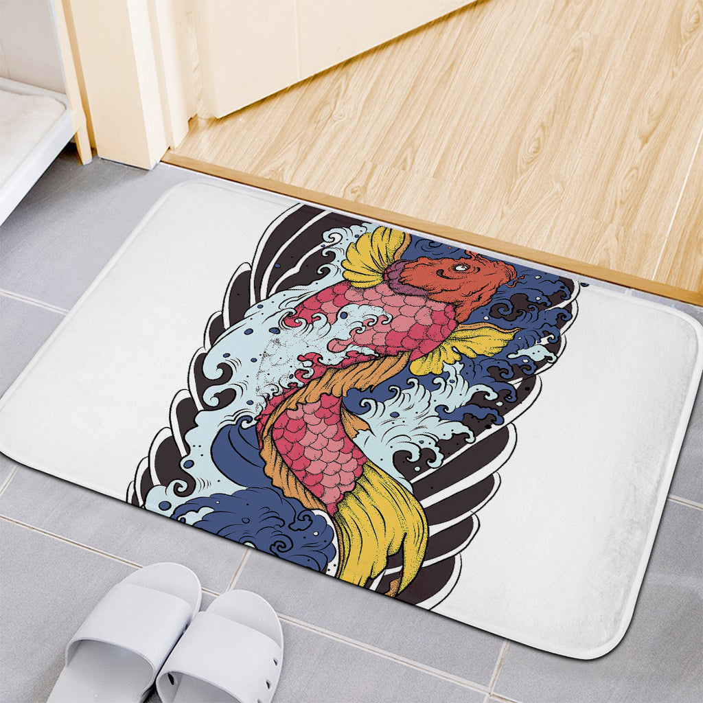 Japanese Koi Carp Tattoo Print Indoor Door Mat