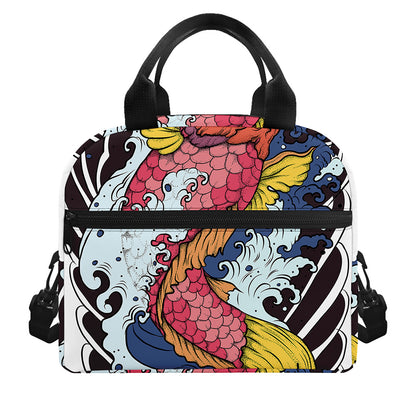 Japanese Koi Carp Tattoo Print Insulated Lunch Bag