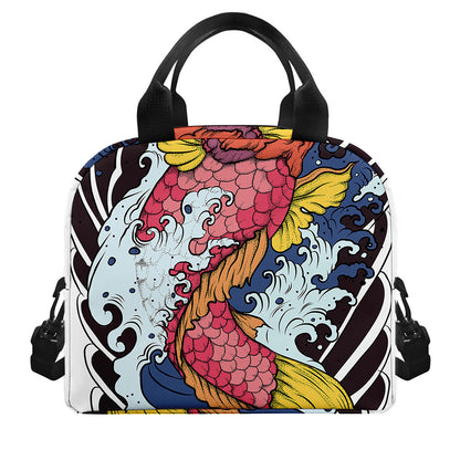 Japanese Koi Carp Tattoo Print Insulated Lunch Bag