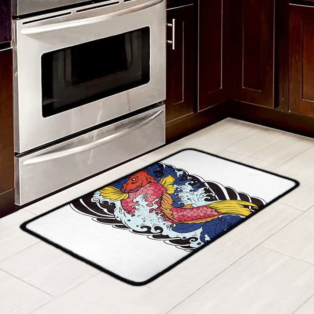 Japanese Koi Carp Tattoo Print Kitchen Mat