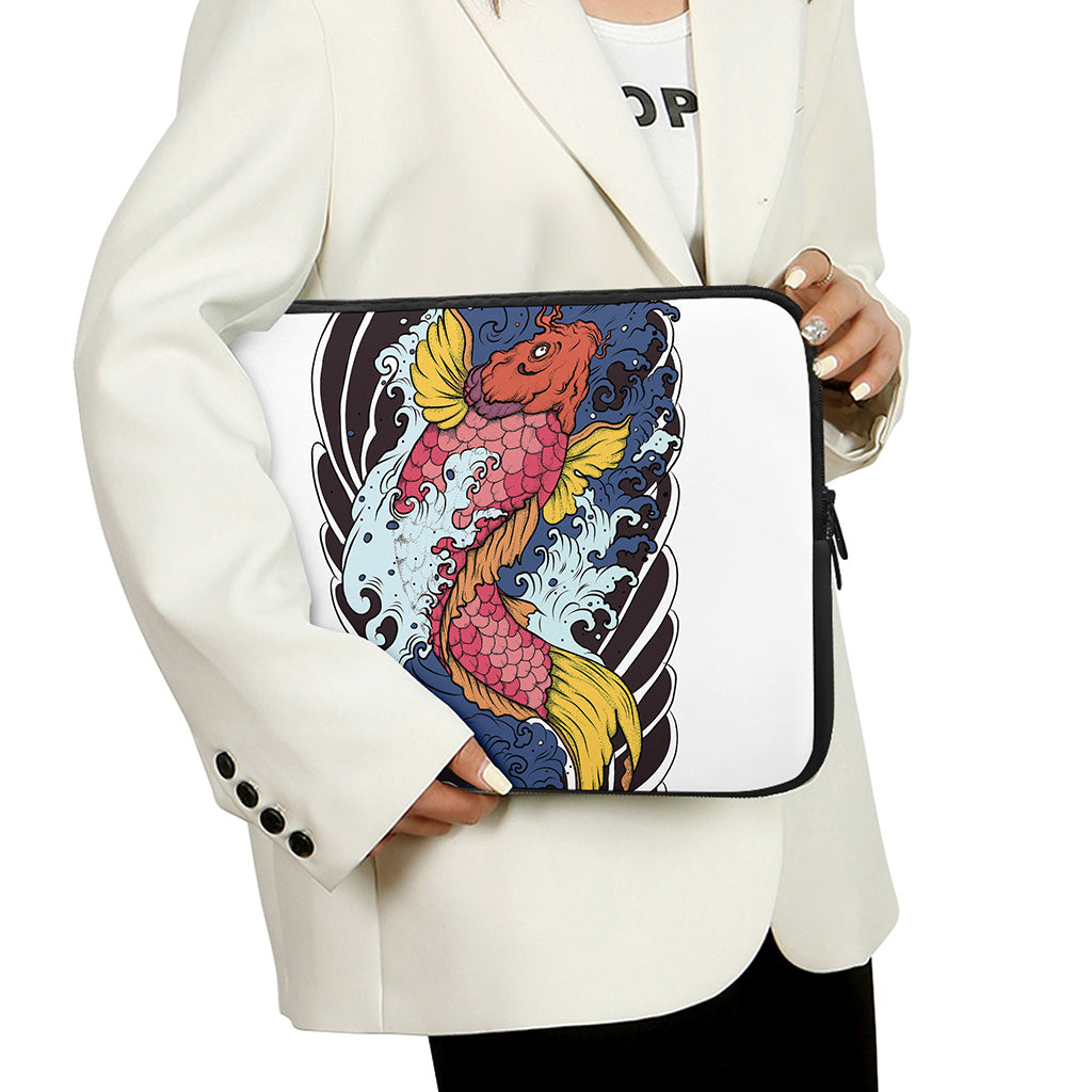 Japanese Koi Carp Tattoo Print Laptop Sleeve