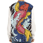 Japanese Koi Carp Tattoo Print Long Sleeve Baseball Jersey