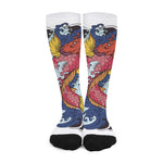 Japanese Koi Carp Tattoo Print Long Socks