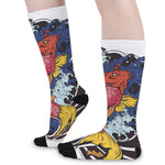 Japanese Koi Carp Tattoo Print Long Socks