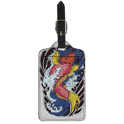 Japanese Koi Carp Tattoo Print Luggage Tag
