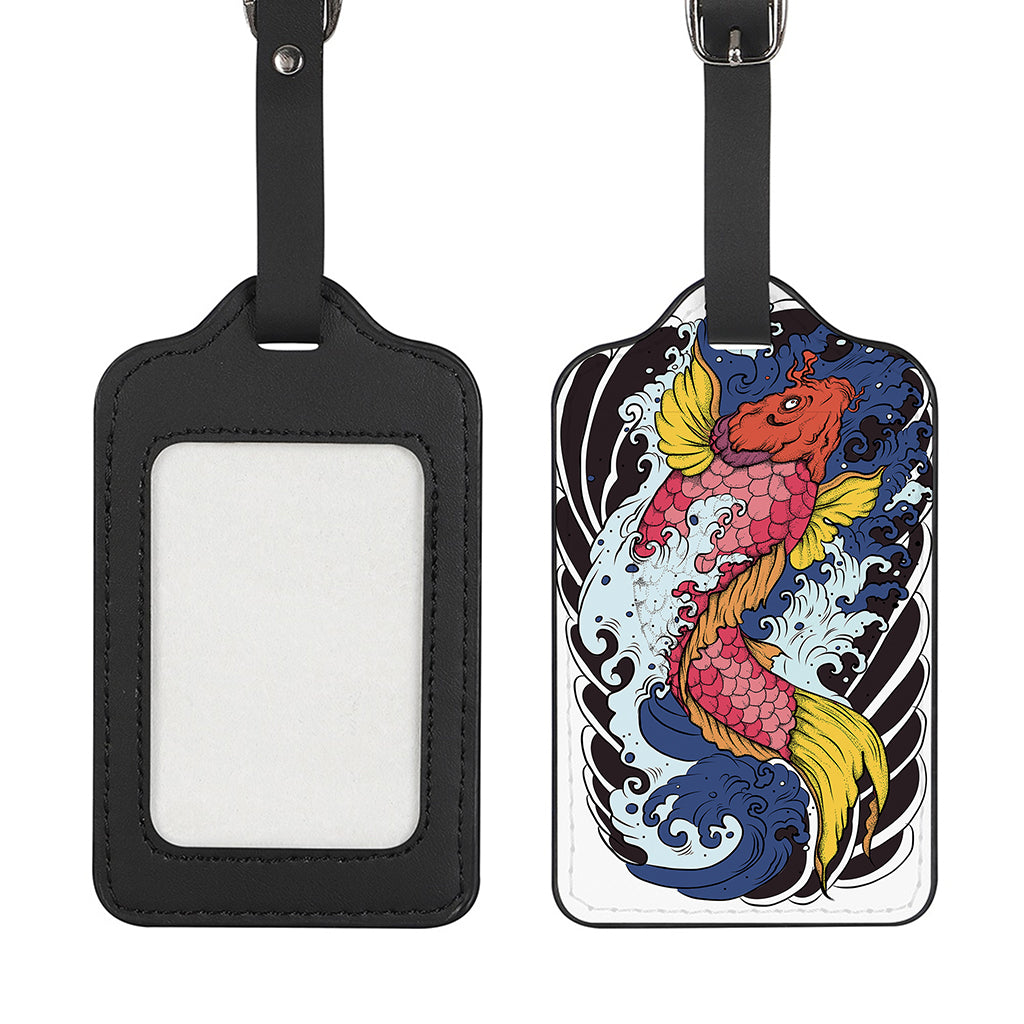 Japanese Koi Carp Tattoo Print Luggage Tag