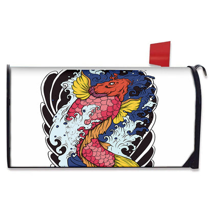 Japanese Koi Carp Tattoo Print Mailbox Cover