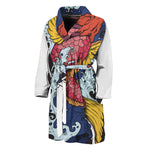 Japanese Koi Carp Tattoo Print Men's Bathrobe