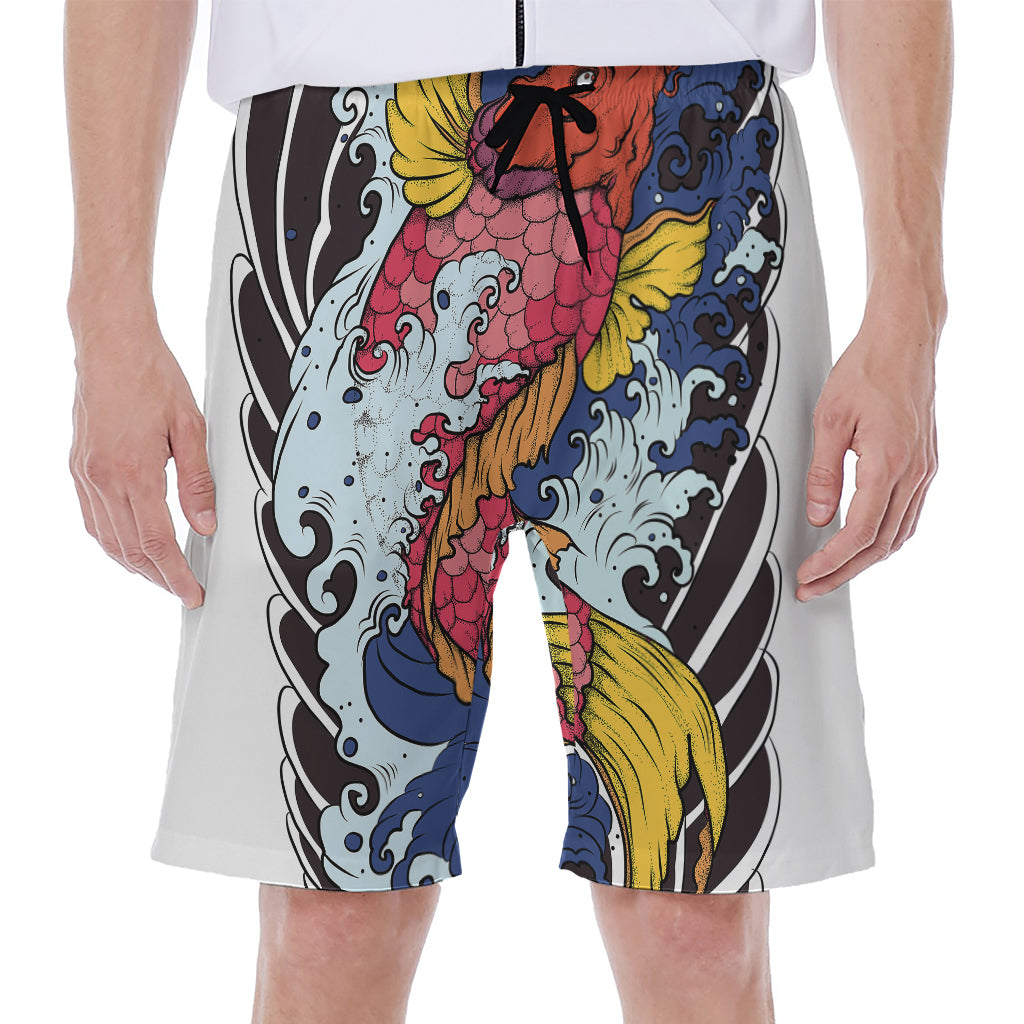 Japanese Koi Carp Tattoo Print Men's Beach Shorts