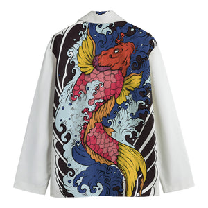 Japanese Koi Carp Tattoo Print Men's Blazer