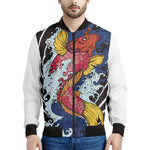 Japanese Koi Carp Tattoo Print Men's Bomber Jacket