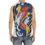 Japanese Koi Carp Tattoo Print Men's Fitness Tank Top