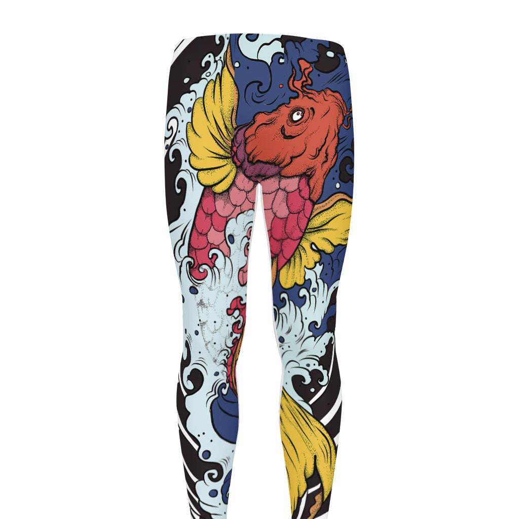 Japanese Koi Carp Tattoo Print Men's leggings