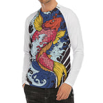 Japanese Koi Carp Tattoo Print Men's Long Sleeve Rash Guard