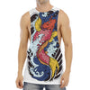 Japanese Koi Carp Tattoo Print Men's Muscle Tank Top