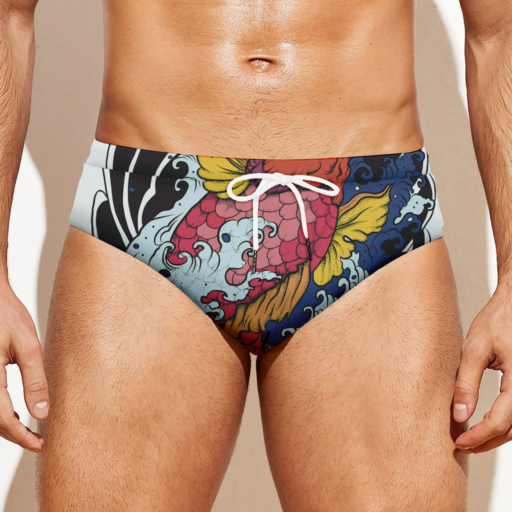 Japanese Koi Carp Tattoo Print Men's Swim Briefs