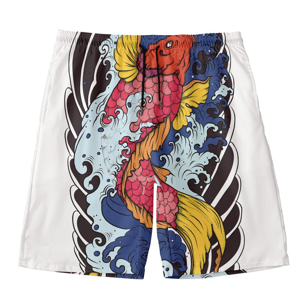 Japanese Koi Carp Tattoo Print Men's Swim Trunks