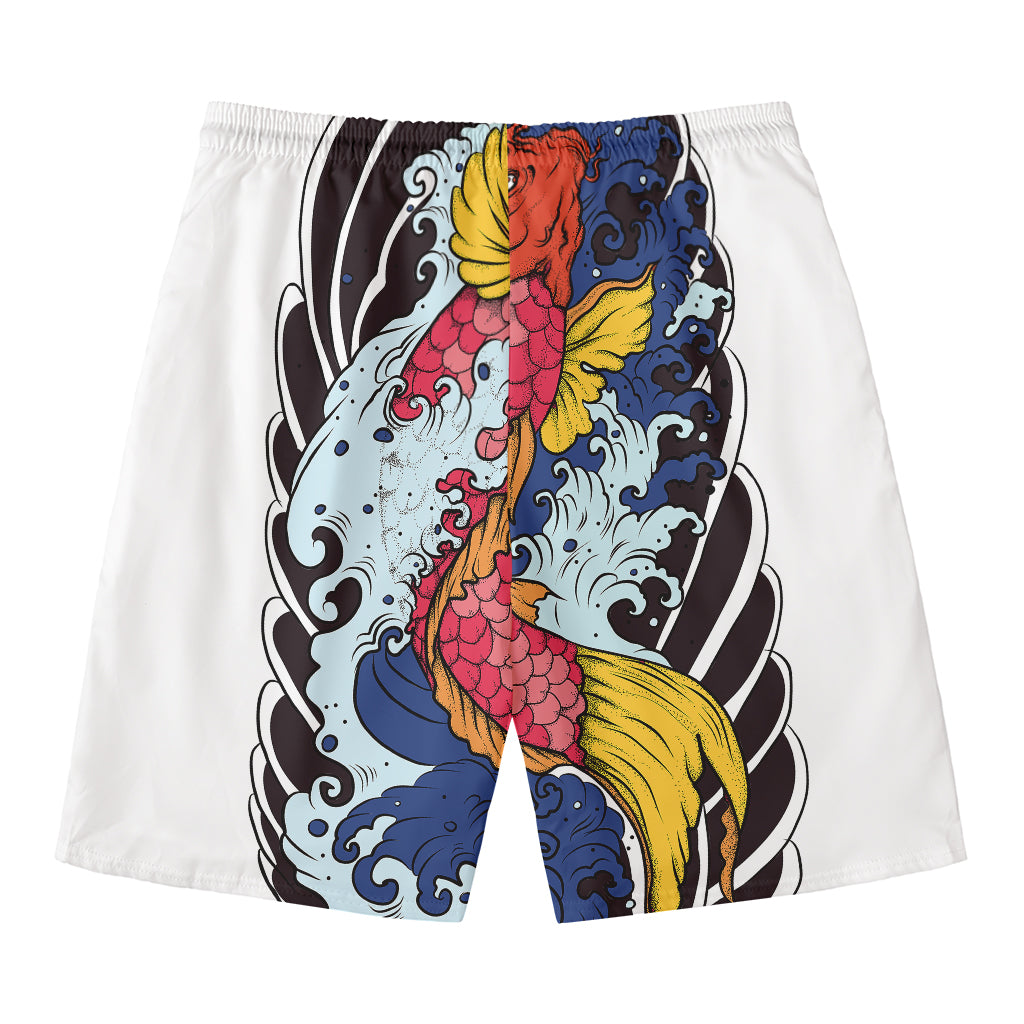 Japanese Koi Carp Tattoo Print Men's Swim Trunks