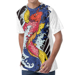 Japanese Koi Carp Tattoo Print Men's Velvet T-Shirt