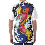 Japanese Koi Carp Tattoo Print Men's Velvet T-Shirt