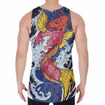 Japanese Koi Carp Tattoo Print Men's Velvet Tank Top