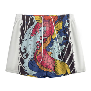 Japanese Koi Carp Tattoo Print Mesh Shorts