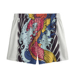 Japanese Koi Carp Tattoo Print Mesh Shorts