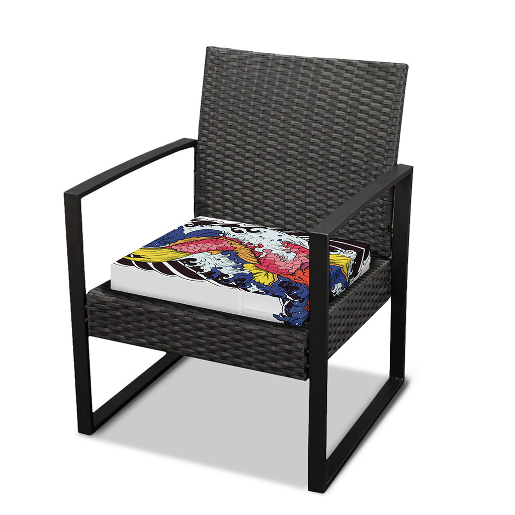 Japanese Koi Carp Tattoo Print Outdoor Seat Cushion Cover