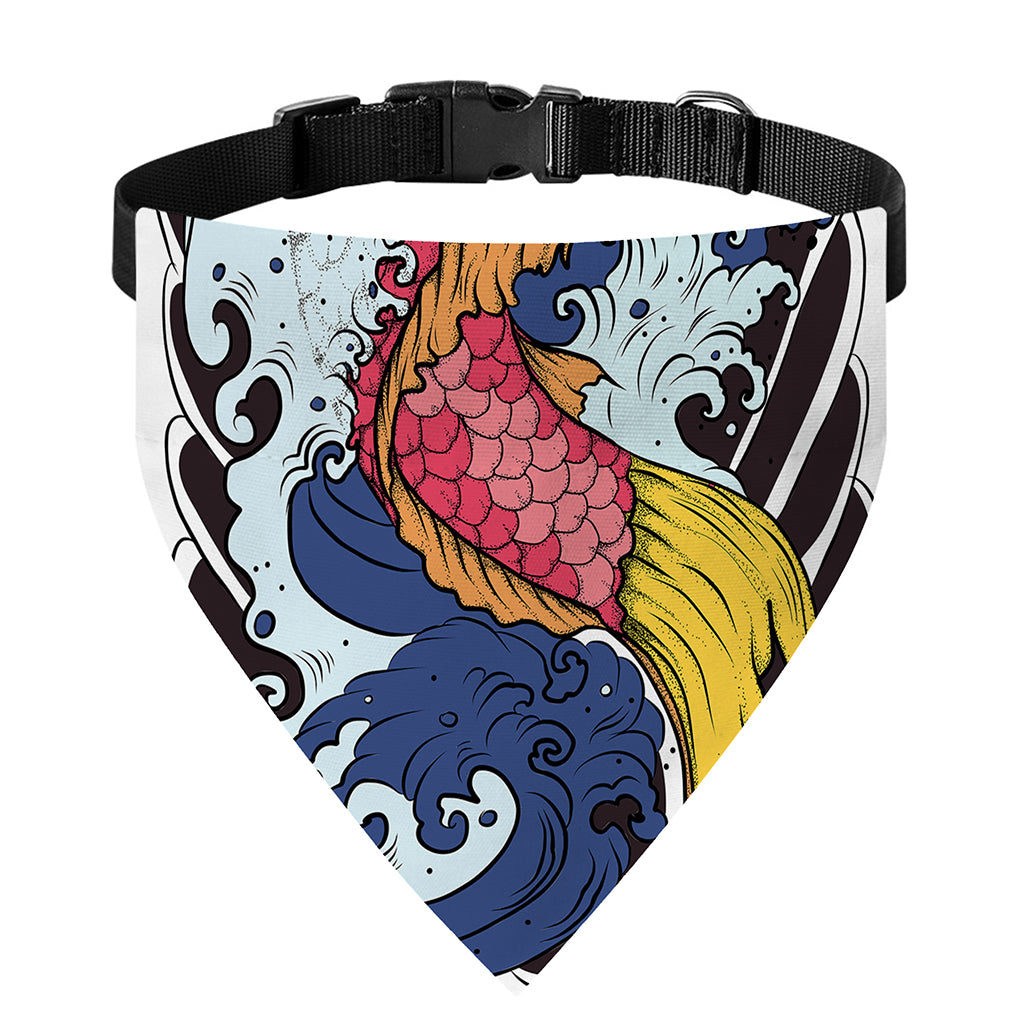 Japanese Koi Carp Tattoo Print Over The Collar Dog Bandana