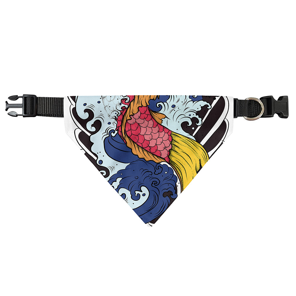 Japanese Koi Carp Tattoo Print Over The Collar Dog Bandana
