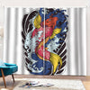 Japanese Koi Carp Tattoo Print Pencil Pleat Curtains