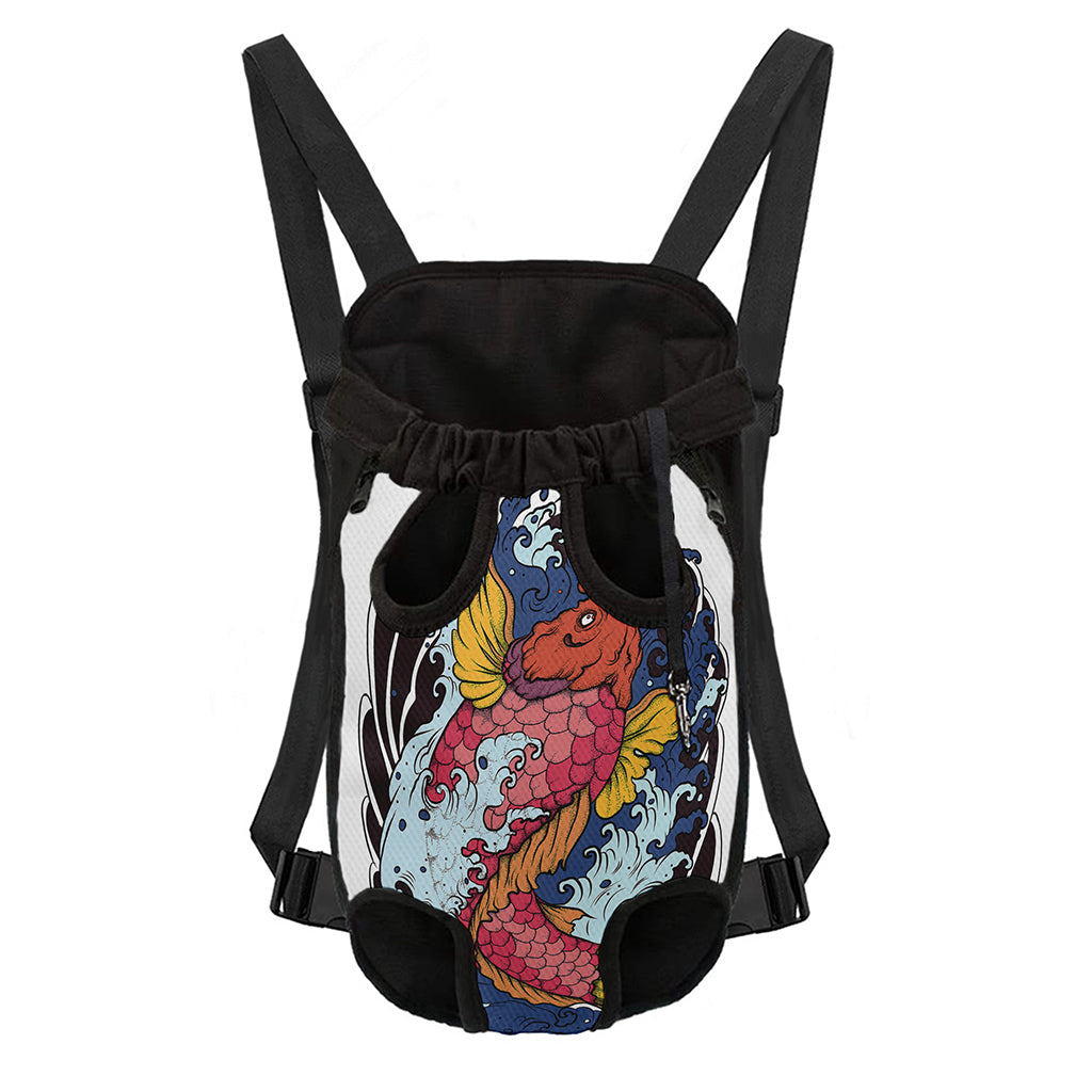 Japanese Koi Carp Tattoo Print Pet Carrier Backpack