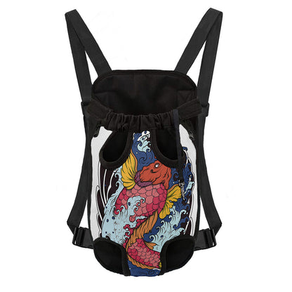 Japanese Koi Carp Tattoo Print Pet Carrier Backpack