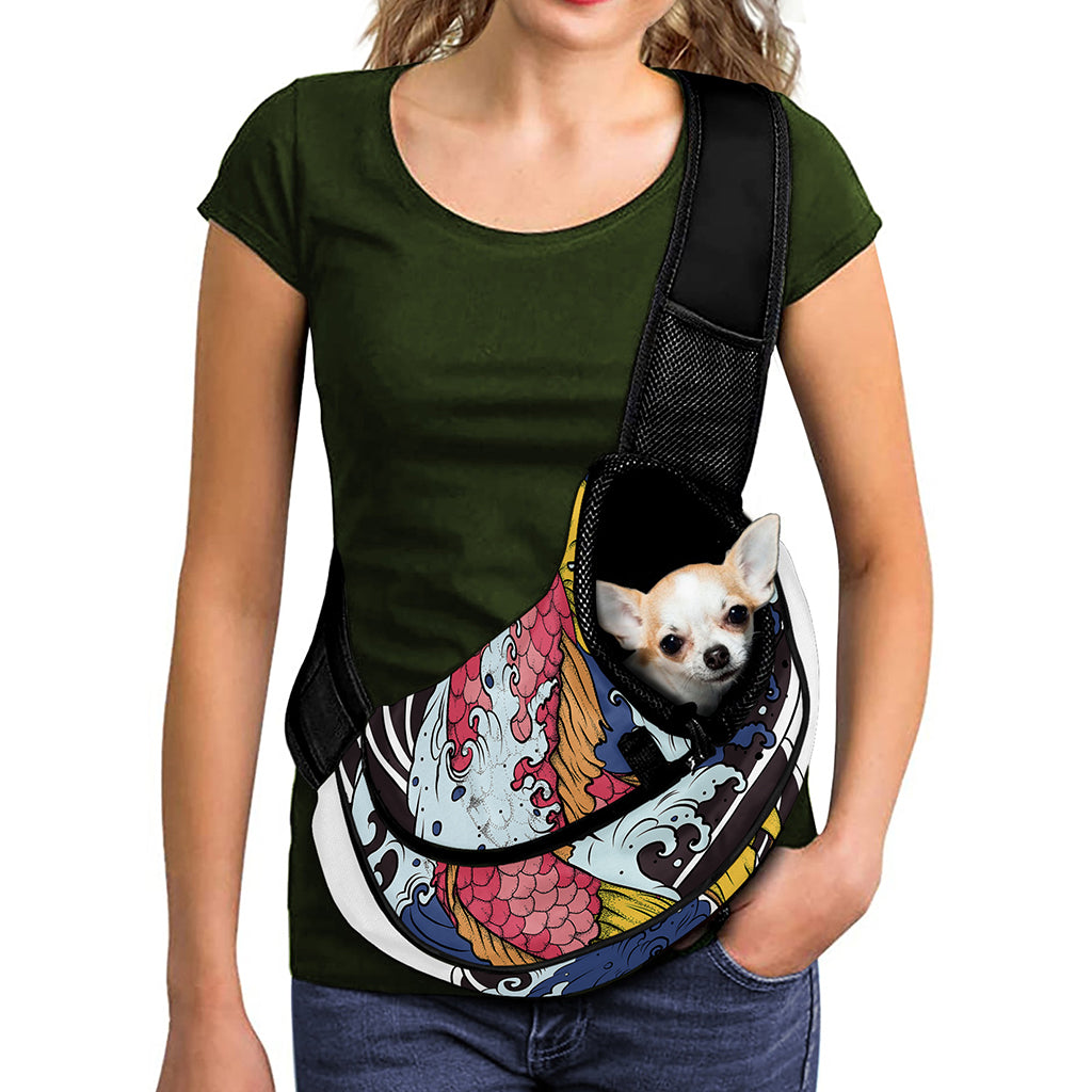 Japanese Koi Carp Tattoo Print Pet Sling Carrier