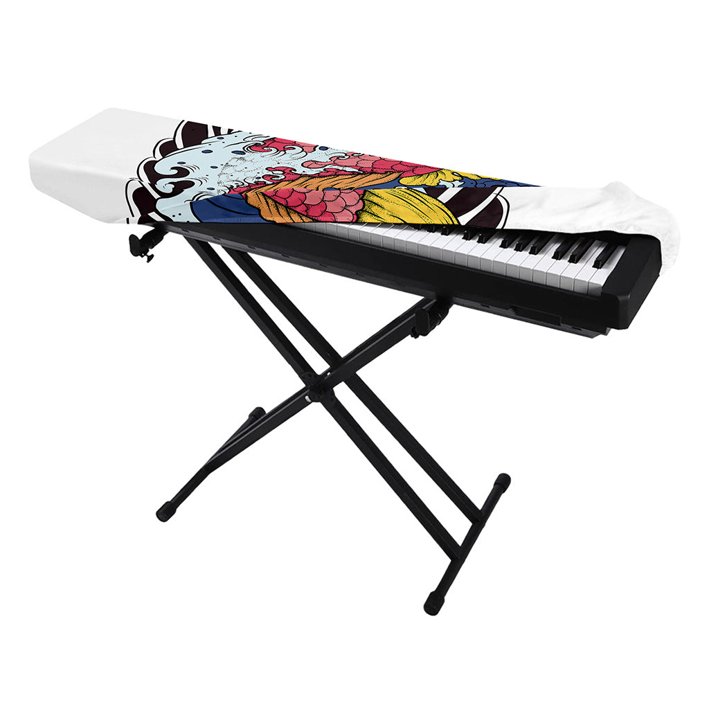 Japanese Koi Carp Tattoo Print Piano Keyboard Cover