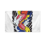 Japanese Koi Carp Tattoo Print Polyester Flag