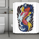 Japanese Koi Carp Tattoo Print Polyester Shower Curtain
