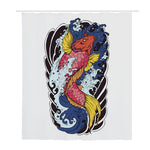 Japanese Koi Carp Tattoo Print Polyester Shower Curtain
