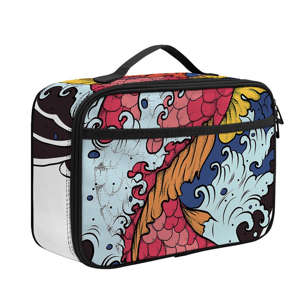 Japanese Koi Carp Tattoo Print Portable Lunch Bag