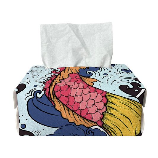 Japanese Koi Carp Tattoo Print Rectangle Tissue Box Cover