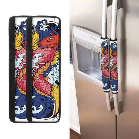 Japanese Koi Carp Tattoo Print Refrigerator Handle Covers