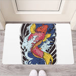 Japanese Koi Carp Tattoo Print Rubber Doormat