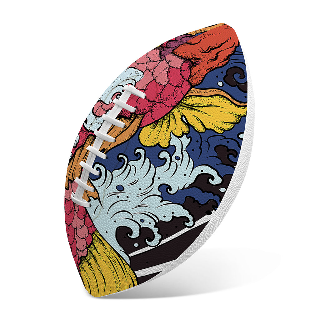 Japanese Koi Carp Tattoo Print Rugby Ball