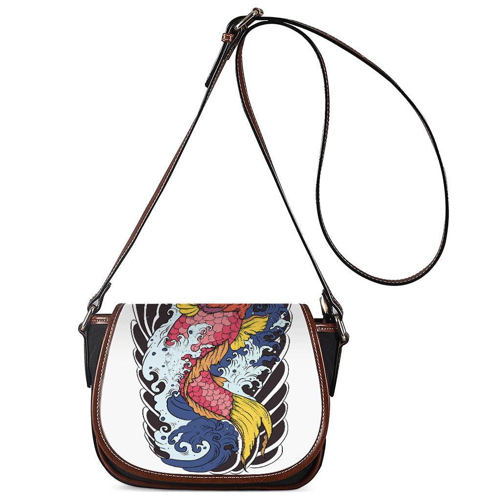 Japanese Koi Carp Tattoo Print Saddle Bag