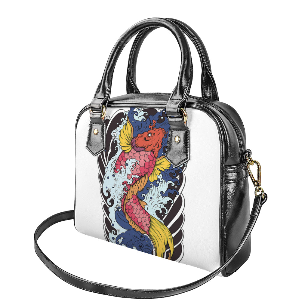 Japanese Koi Carp Tattoo Print Shoulder Handbag