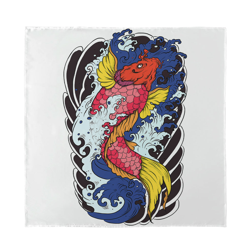 Japanese Koi Carp Tattoo Print Silk Bandana